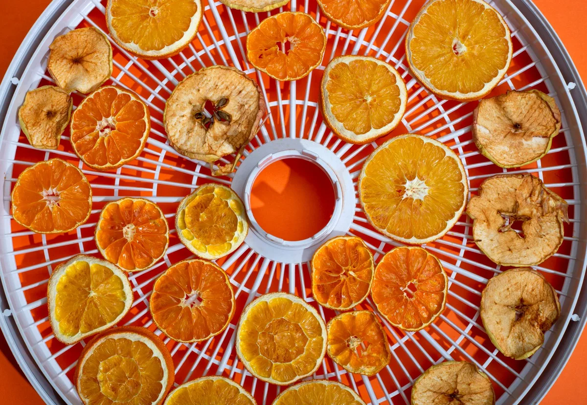 air fryer dehydrate fruit chips