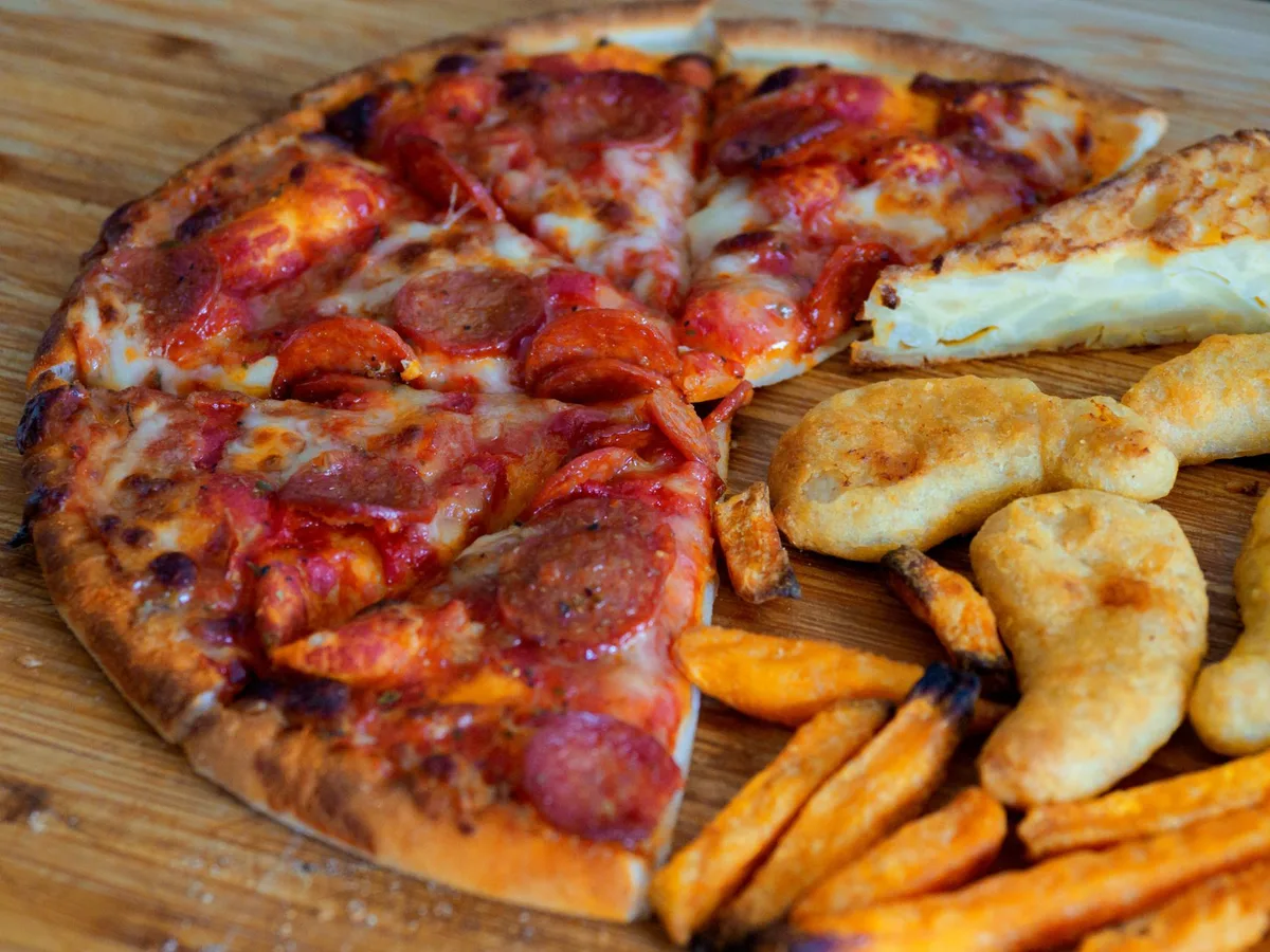 pizza slices in air fryer basket